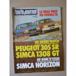 Auto-Journal n°2-78, Simca Horizon GLS, Volvo 264 GLE, Peugeot 305 SR, Simca 1308 GT