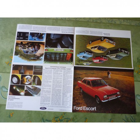 Ford Escort mk1 L XL GT, catalogue brochure dépliant