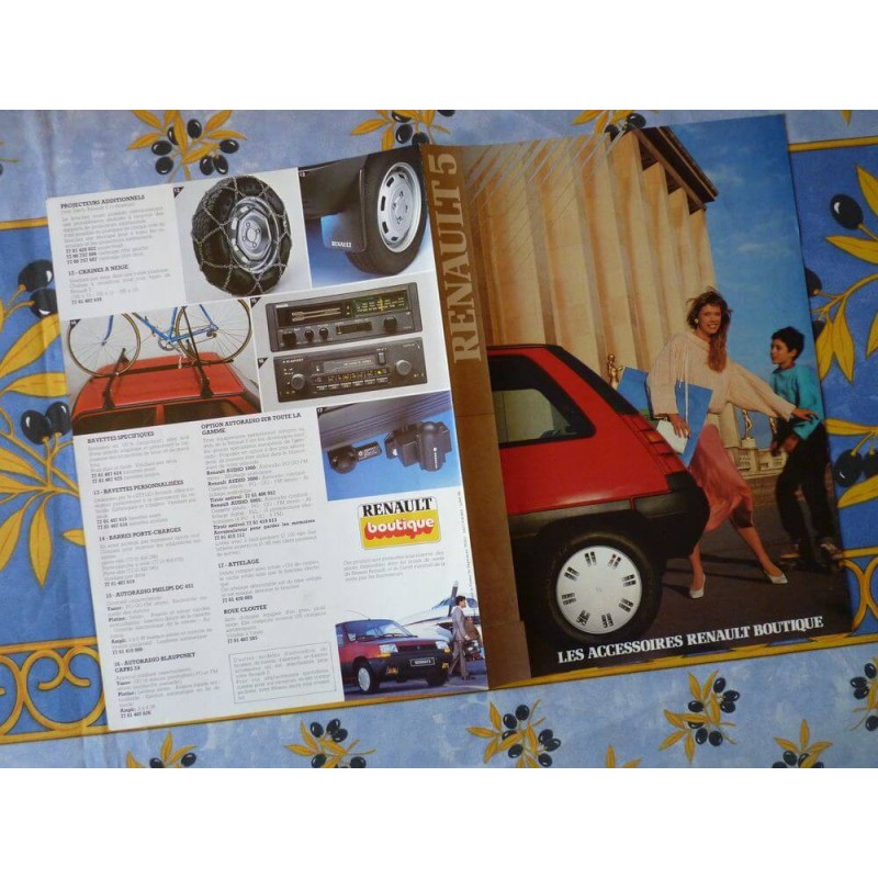 Renault Supercinq 5, accessoires boutique, catalogue brochure dépliant