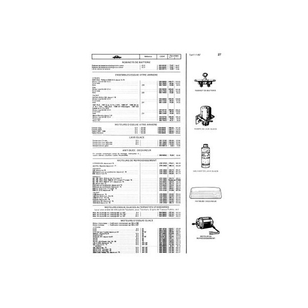 Cibié Marchal, extrait du catalogue général 1982