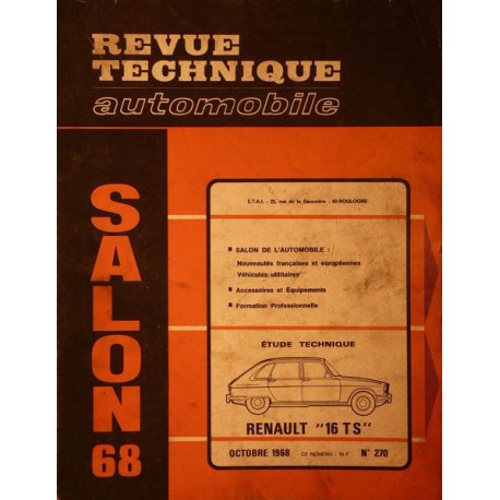RTA Renault 16 TS types R1151. Salon 1968