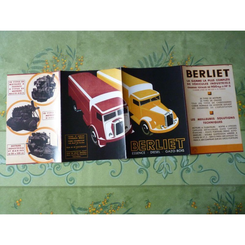 camions gamme Berliet 1936, catalogue brochure