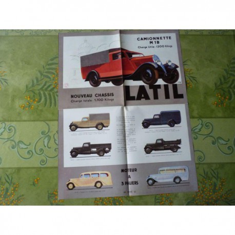 camions Latil M1B gamme, catalogue brochure