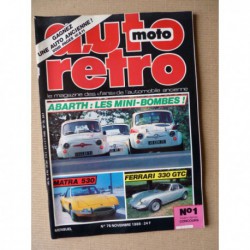 Auto Rétro n°75, Abarth, Alfa Guilia SS, Cadillac Eldorado Brougham, Ferrari 330 365 GTC, Matra 530, Saab 900 Turbo