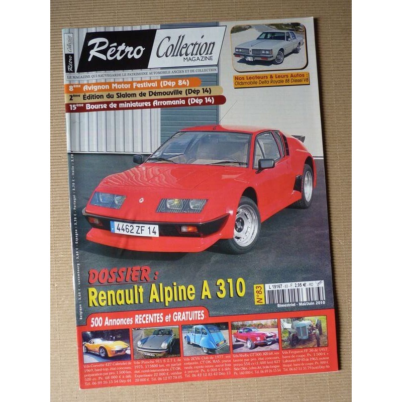 Rétro Collection n°83, Renault Alpine A310, Oldsmobile Delta Royale 88 Diesel V8 1982, Arromania