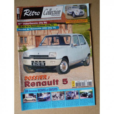 Rétro Collection n°86, Renault 5 TL, R1222, Citroën 2cv France 3, Renault Colorale