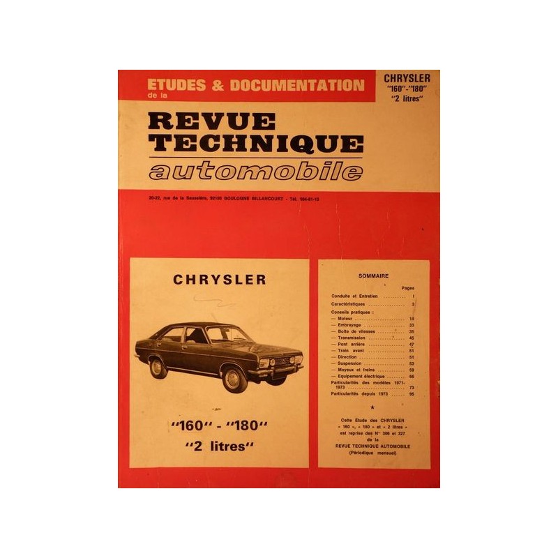 RTA Chrysler 160, 180, 2 litres