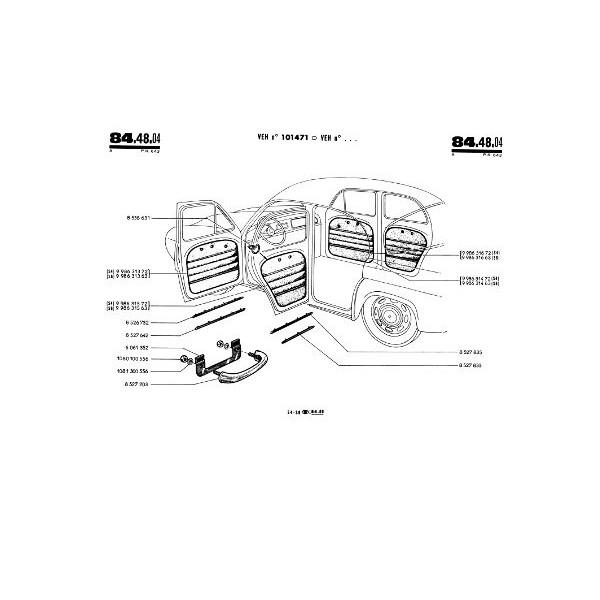 Renault Dauphine Gordini R1091, catalogue de pièces