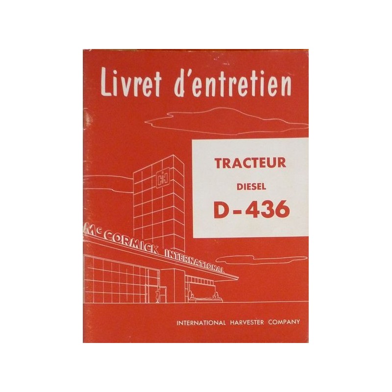 McCormick D-436 Diesel, notice d'entretien