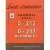 Farmall Diesel D-212 et D-217, notice d'entretien