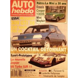 Auto Hebdo n°682, Peugeot 309 GT1 16, Mini Cooper 1300S