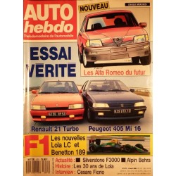 Auto Hebdo n°671, Renault 21 Turbo vs. Peugeot 405 Mi 16