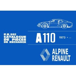 Alpine A110 depuis 1973, catalogue de pièces