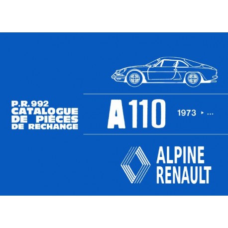 Alpine A110 depuis 1973, catalogue de pièces