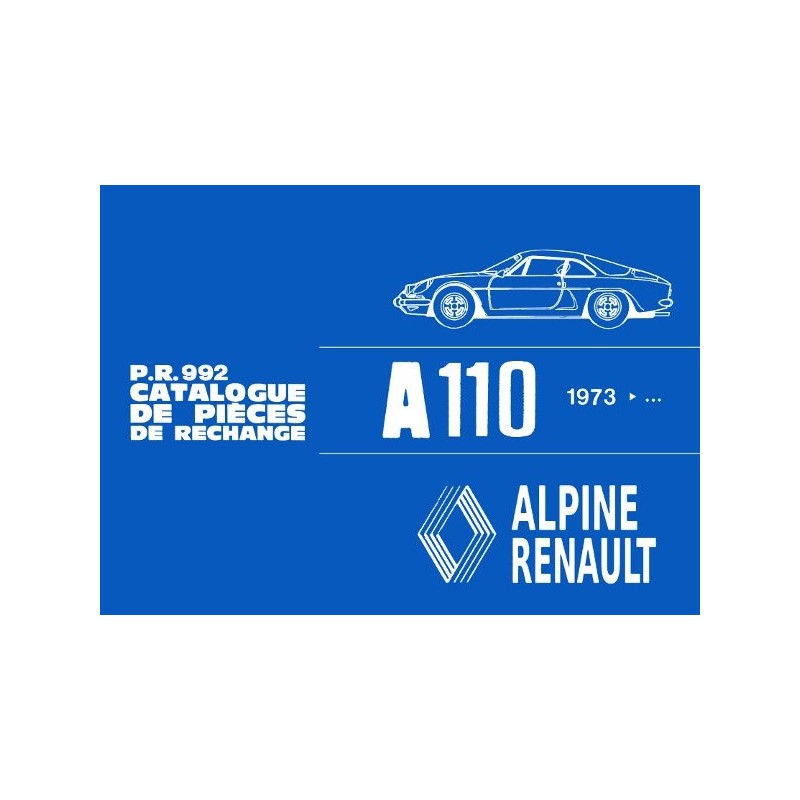 Alpine A110 depuis 1973, catalogue de pièces