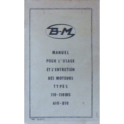 Bernard-Moteurs 110, 110bis, 110ter, 610, 610A, 810, notice d'entretien originale