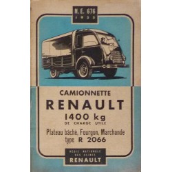 Renault 1400Kg type R2066, notice d'entretien