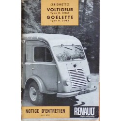 Renault Voltigeur et Goélette, notice d'entretien