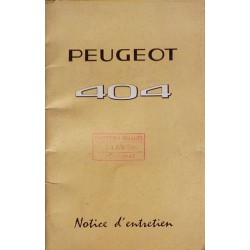 Peugeot 404, notice d'entretien