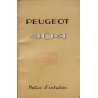 Peugeot 404, notice d'entretien