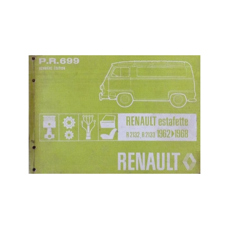 Renault Estafette R2132, R2133, catalogue de pièces