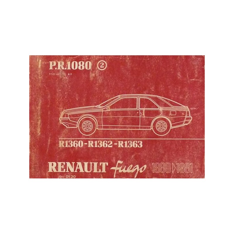 Renault Fuego R1360, R1362, R1363, catalogue de pièces