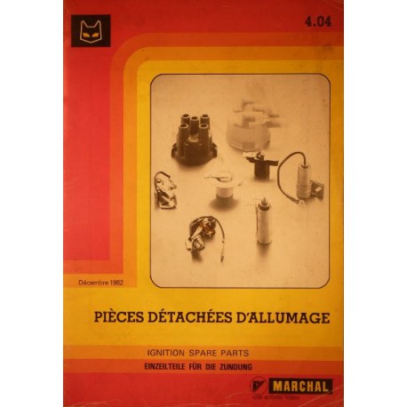 Marchal, catalogue des pièces détachées d'allumage 1982