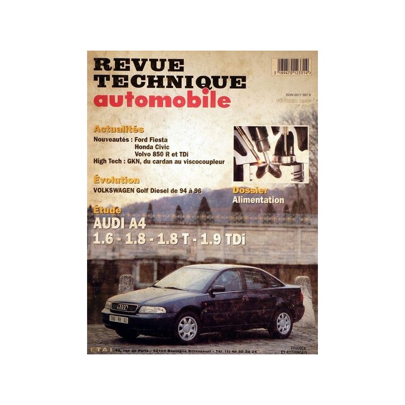 RTA Audi A4 type B5, essence et diesel