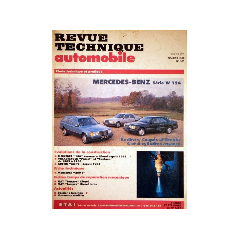 RTA Mercedes-Benz série w124, 4 et 6cyl. essence