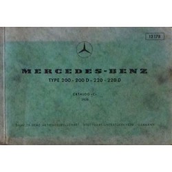 Mercedes 200, 200D, 220, 220D, w115, catalogue de pièces