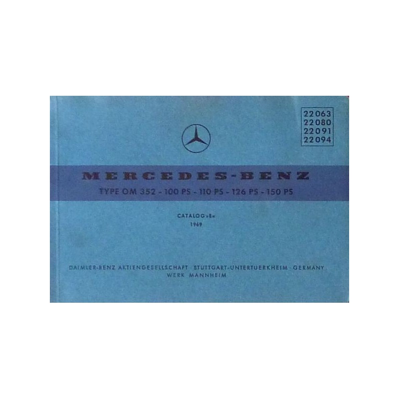 Mercedes OM 352, catalogue de pièces