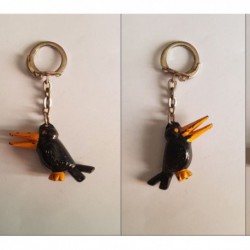 porte-clés Samos 99, oiseau grand bec ouvert, noir (pc)