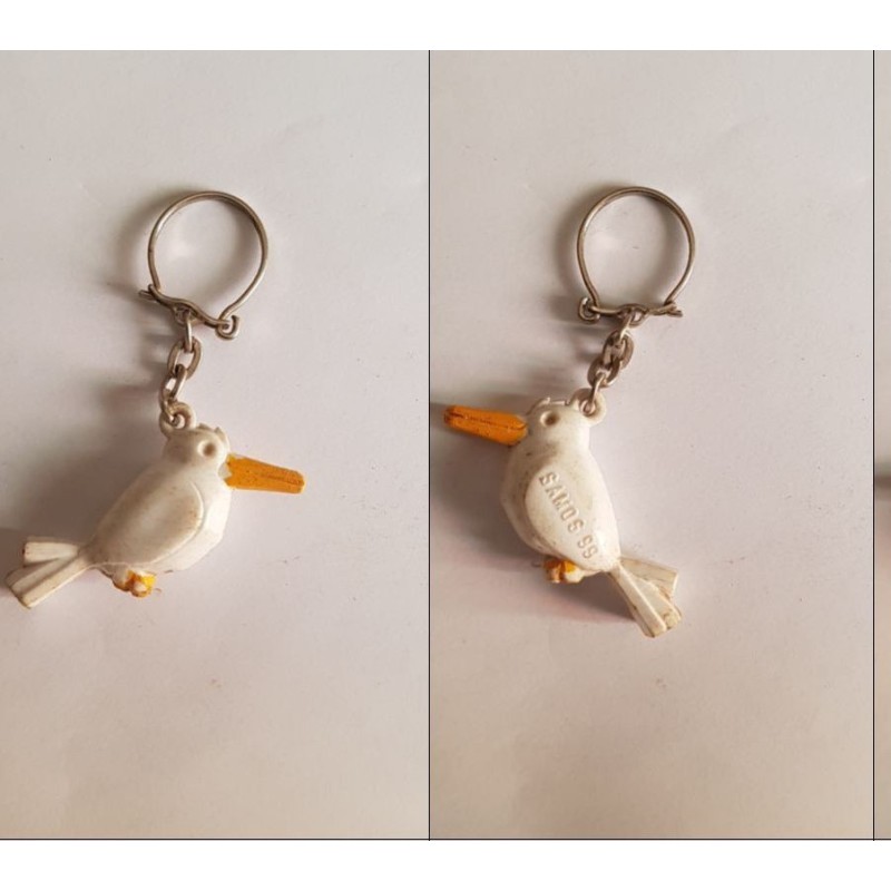 porte-clés Samos 99, oiseau bec fermé, blanc (pc)