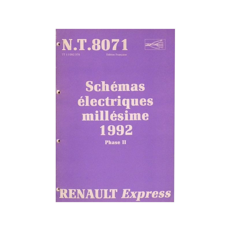 Renault Express, schémas électriques 1992 Renault Express, schémas électriques 1992