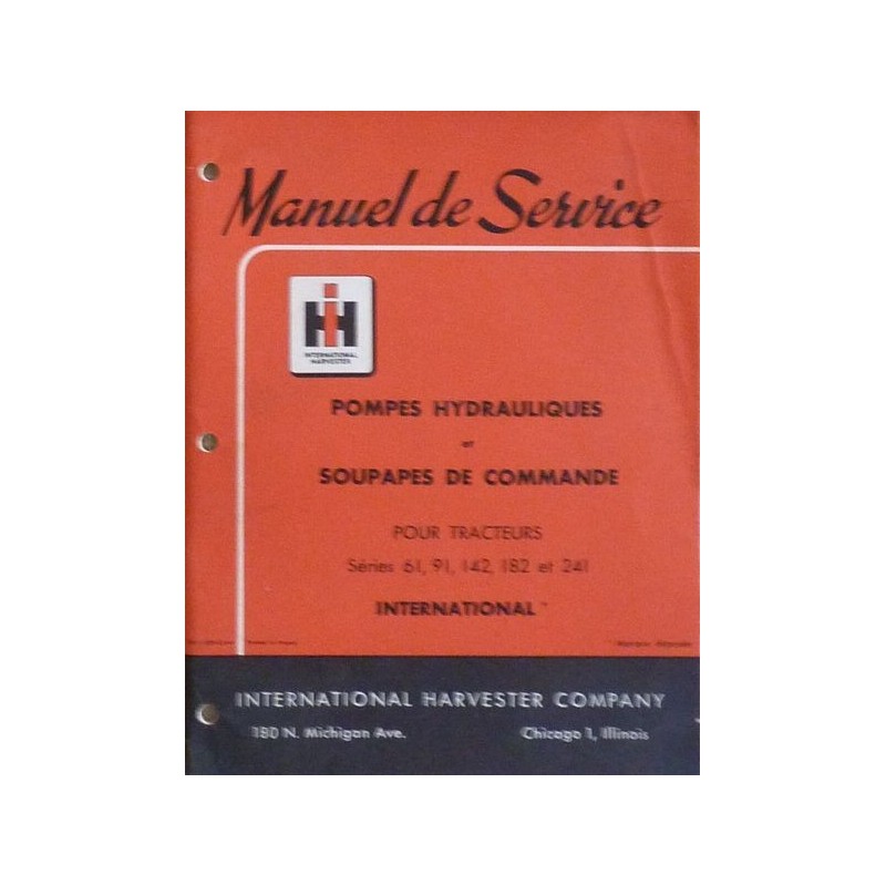 International pompe et soupapes de commande Hydreco, manuel de réparation