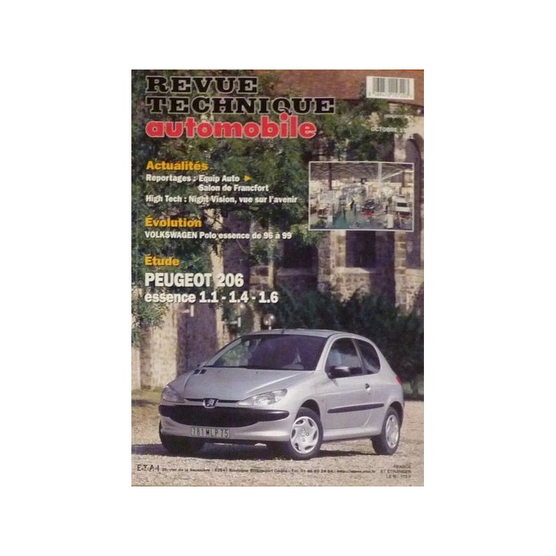 RTA Peugeot 206 essence 1.1, 1.4, 1.6