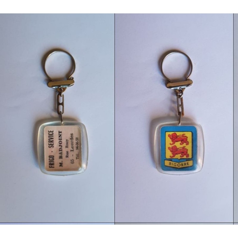 porte-clés Frigo Service, M. Badjoint, Lourdes, Bigorre (pc)