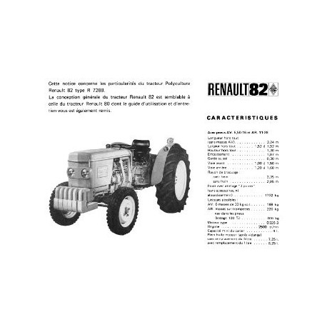 Renault 82, notice d'entretien