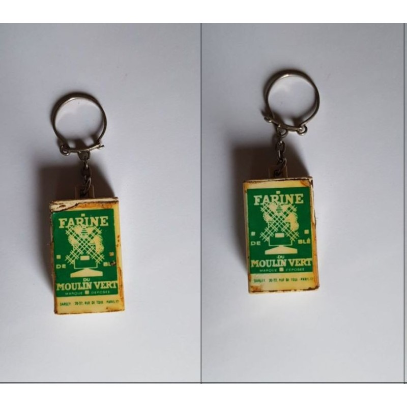 porte-clés paquet de farine du Moulin Vert, Darley (pc)