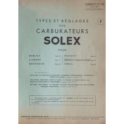 Solex, réglage des carburateurs véhicules français années 40 à 60
