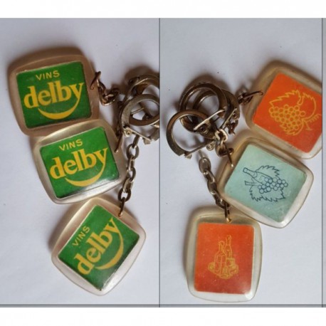 porte-clés vins Delby, lot 3 différents (pc)