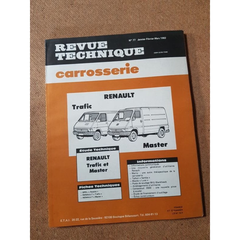 Technique carrosserie Renault Trafic et Master