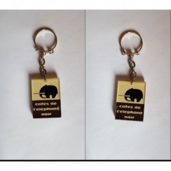 porte-clés café de l’éléphant noir, marron (pc)