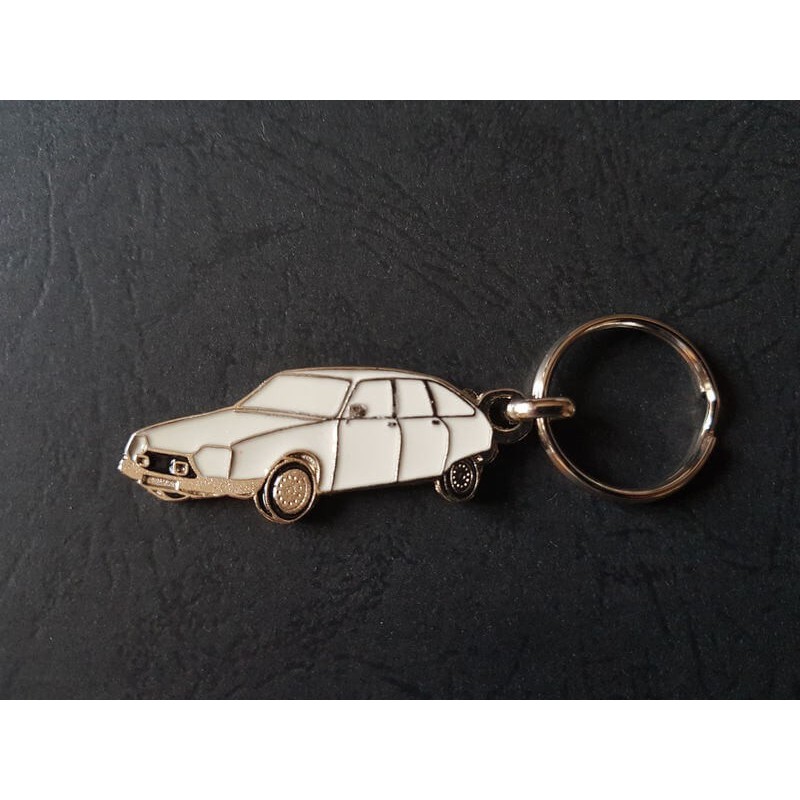 Porte-clés profil Citroen GS, GSA, X3 Pallas Spécial (blanc)