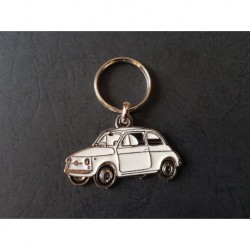 Porte-clés profil Fiat 500 (blanc)