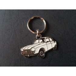 Porte-clés profil Peugeot 204 berline (blanc)