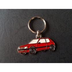 Porte-clés profil Peugeot 205, GTi XT XS XR (rouge)