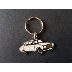 Porte-clés profil Peugeot 504 berline (blanc)