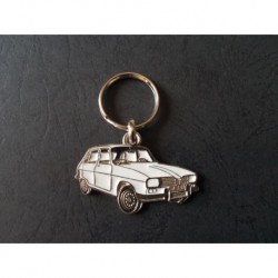 Porte-clés profil Renault 16, TL TS TX (blanc)