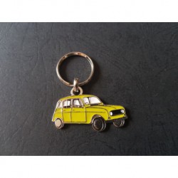 Porte-clés profil Renault 4, R4 TL GTL Safari 4L (jaune)